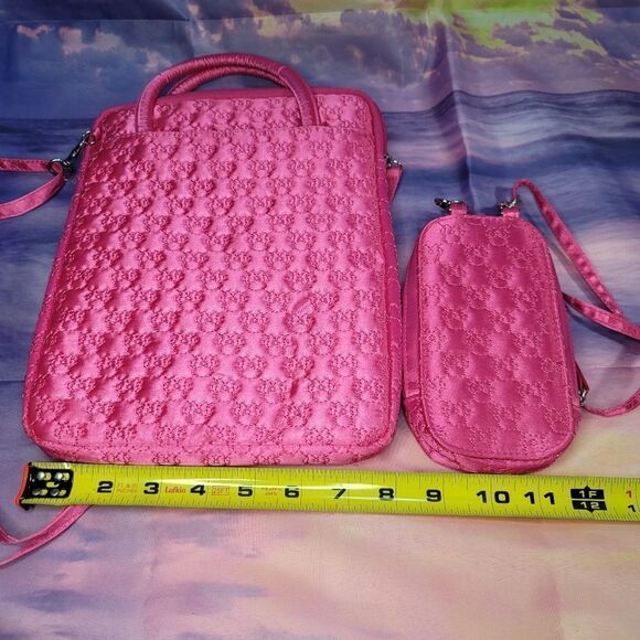 Disney Pink Minnie Mouse Quilted Tech Set with Shoulder Straps - Picture 3 of 11